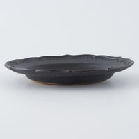 暮縞 ドットシリーズ フルールドット小皿 黒