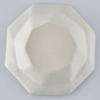 暮縞 八角シリーズ 八角スパイラル皿 白