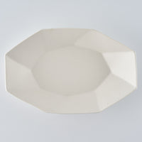 暮縞 八角シリーズ 八角スパイラルオーバル皿 白