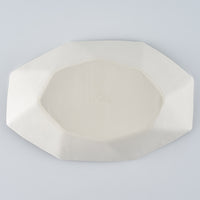 暮縞 八角シリーズ 八角スパイラルオーバル皿 白