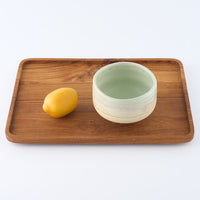 美濃焼 伸光窯 パステルジュレ 抹茶碗 グリーン×クリーム