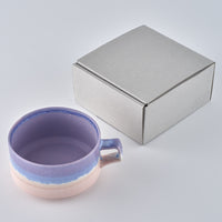 美濃焼 伸光窯 パステルジュレ スープカップ パープル×ピンク