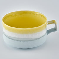 美濃焼 伸光窯 パステルジュレ スープカップ イエロー×ブルー