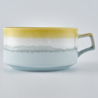 美濃焼 伸光窯 パステルジュレ スープカップ イエロー×ブルー