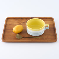 美濃焼 伸光窯 パステルジュレ スープカップ イエロー×ブルー