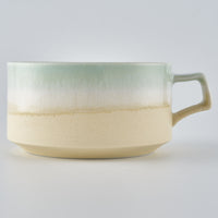 美濃焼 伸光窯 パステルジュレ スープカップ グリーン×クリーム