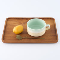 美濃焼 伸光窯 パステルジュレ スープカップ グリーン×クリーム