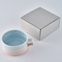 美濃焼 伸光窯 パステルジュレ スープカップ ブルー×ピンク