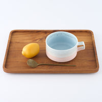 美濃焼 伸光窯 パステルジュレ スープカップ ブルー×ピンク