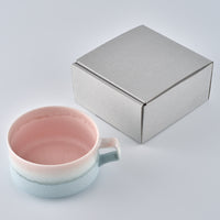 美濃焼 伸光窯 パステルジュレ スープカップ ピンク×ブルー