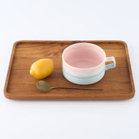 美濃焼 伸光窯 パステルジュレ スープカップ ピンク×ブルー