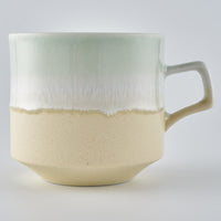 美濃焼 伸光窯 パステルジュレ スタックマグ グリーン×クリーム