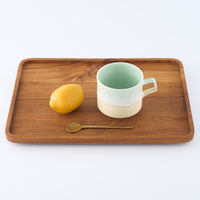 美濃焼 伸光窯 パステルジュレ スタックマグ グリーン×クリーム