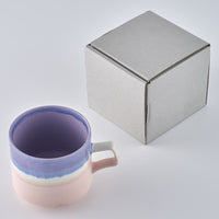 美濃焼 伸光窯 パステルジュレ スタックマグ パープル×ピンク