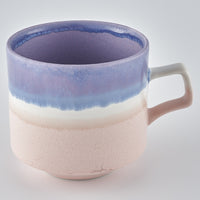 美濃焼 伸光窯 パステルジュレ スタックマグ パープル×ピンク