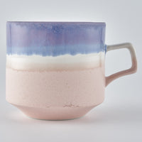 美濃焼 伸光窯 パステルジュレ スタックマグ パープル×ピンク