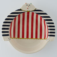 作家 島田文 クマ皿 ストライプ C