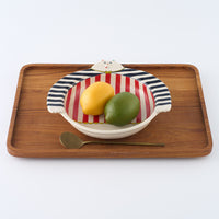 作家 島田文 クマ皿 ストライプ C