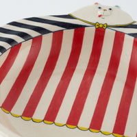 作家 島田文 クマ皿 ストライプ C