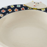 作家 島田文 クマ皿 花柄 C