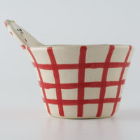 作家 島田文 チェックマどんぶり 赤