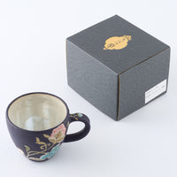 うつつ窯 作家 稲積佳谷 夢窓華 マグカップ 濃紺 うつつ窯 作家 稲積佳谷 陶磁器作家もの