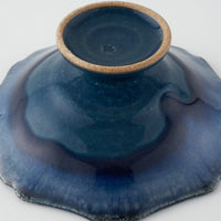 作家 亀井紀子 青彩 レリーフ 高台小鉢 作家 亀井紀子 陶磁器作家もの