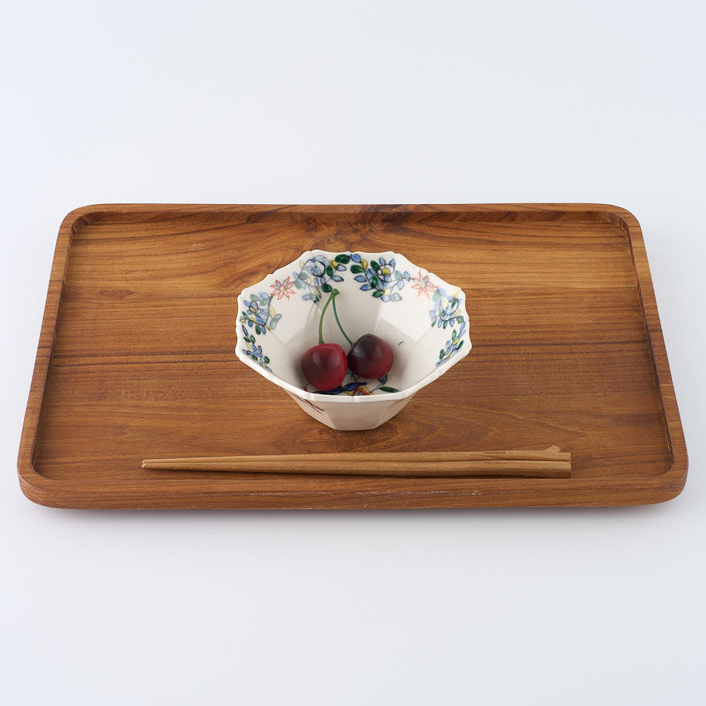 作家 宮田竜司 呉須赤絵 面取輪花小鉢 ¥4,950 大人の焼き物
