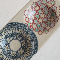 作家 加藤喜道 三彩皿 大 F