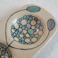 作家 加藤喜道 三彩皿 大 I