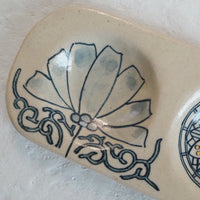 作家 加藤喜道 三彩皿 大 L