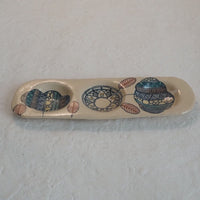 作家 加藤喜道 三彩皿 大 O