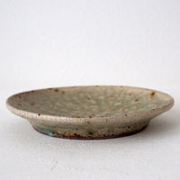作家 中村哲雄 ヒビ緑釉 平皿(17cm)