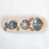 作家 加藤喜道 三彩皿 大 O