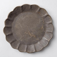 津軽金山焼 黒ひだすき フラワーソーサー 津軽金山焼 津軽金山焼