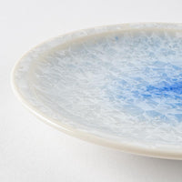 京焼・清水焼 陶あん 花結晶 小皿 丸平皿(青白) 京焼・清水焼 陶あん 京焼・清水焼