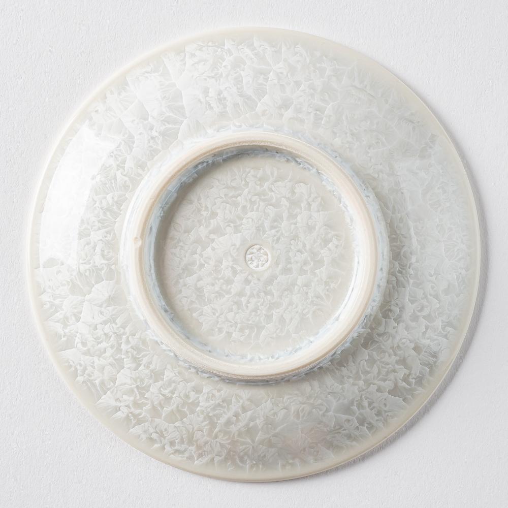 京焼・清水焼 陶あん 花結晶 小皿 丸平皿(桃白) 京焼・清水焼 陶あん 京焼・清水焼