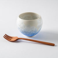 京焼・清水焼 陶あん 花結晶 玉湯呑(青白) 京焼・清水焼 陶あん 京焼・清水焼
