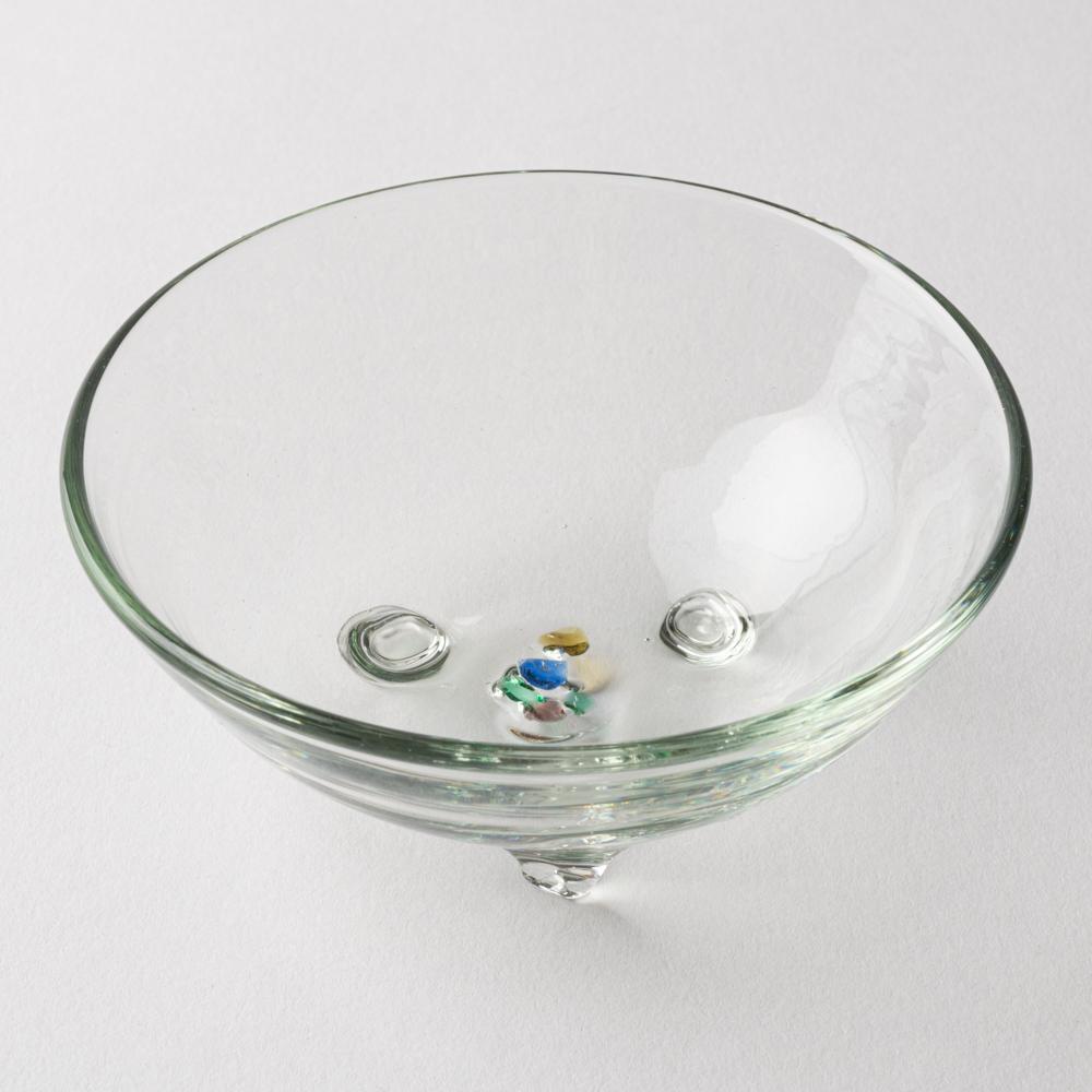 琉球ガラス工房 glass32 カレット三ツ足小鉢 琉球ガラス工房glass32 琉球ガラス