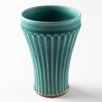 昇陽窯 碧 しのぎフリーカップ 丹波焼 昇陽窯 丹波焼