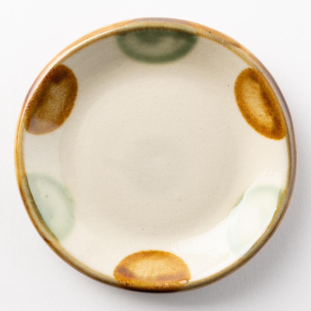 やちむん 陶眞窯 4寸プレート 染付 ドット(アメオリベ) やちむん 陶眞窯 やちむん