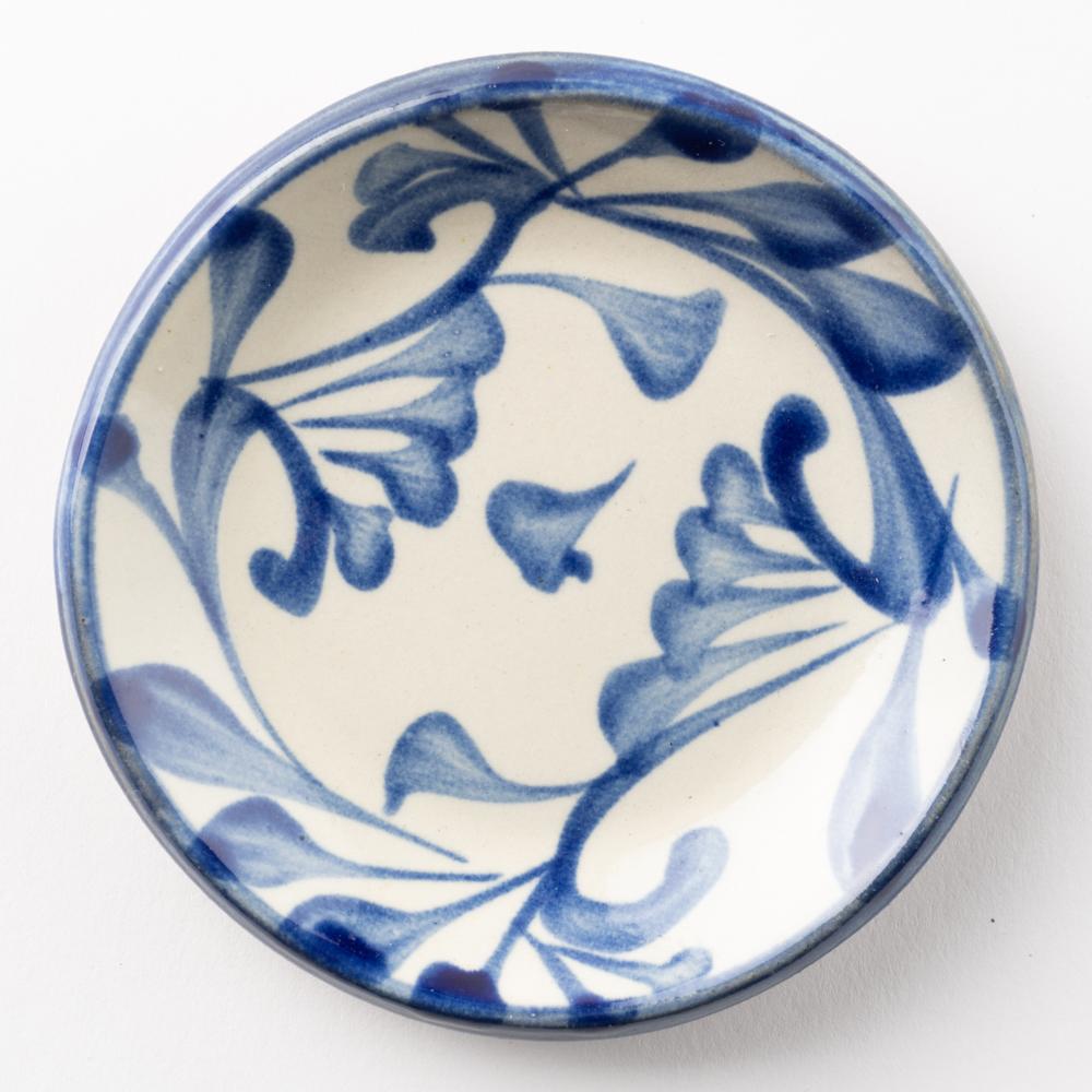 やちむん 陶眞窯 4寸プレート 染付 コバルト唐草 やちむん 陶眞窯 やちむん