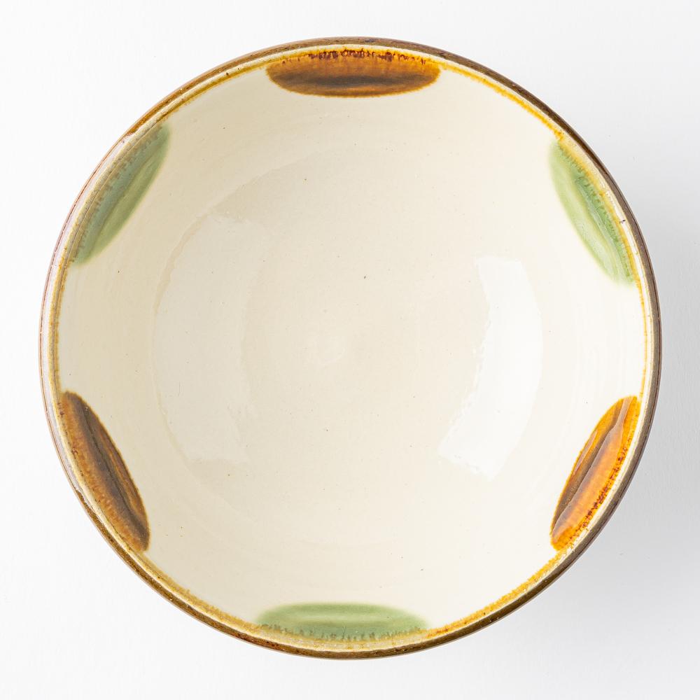 No.75 ドットのリムプレート　浅鉢　やちむん No.75 ドットのリムプレート 浅鉢 やちむん No.75 ドットのリム