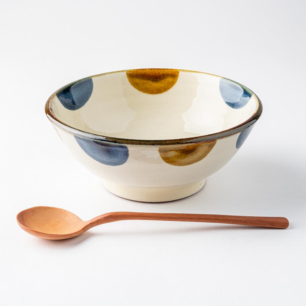 やちむん 陶眞窯 5寸鉢 染付 ドット(ゴスアメ) やちむん 陶眞窯 やちむん