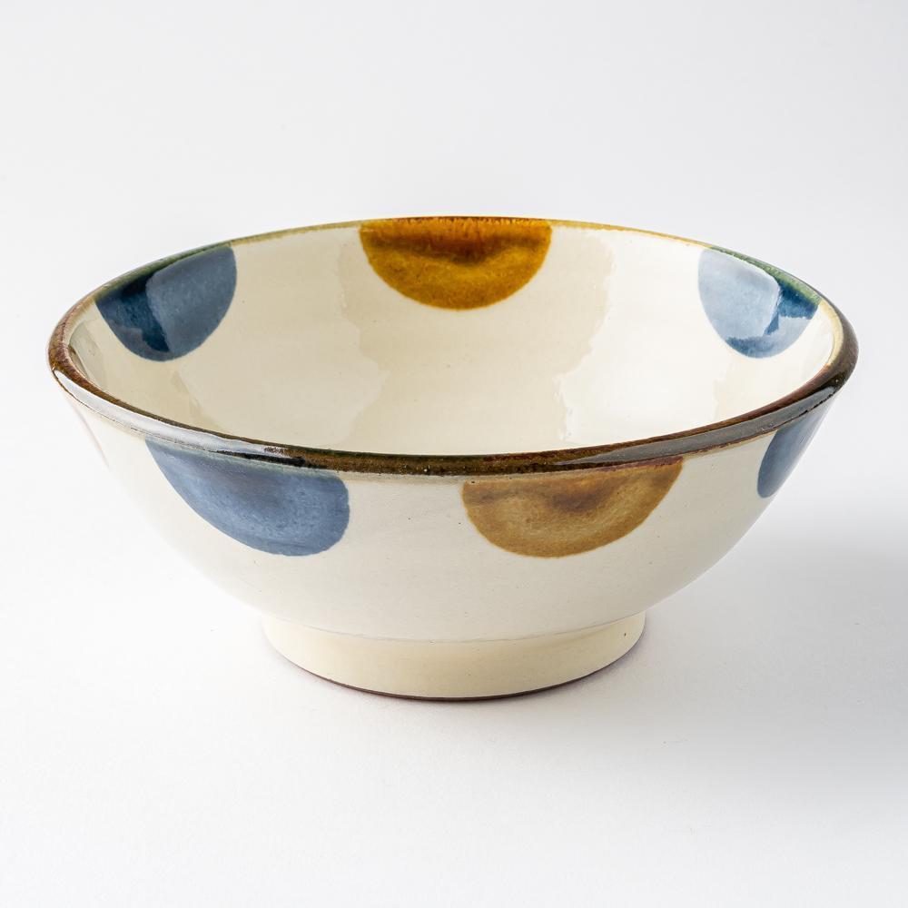 やちむん 陶眞窯 5寸鉢 染付 ドット(ゴスアメ) やちむん 陶眞窯 やちむん