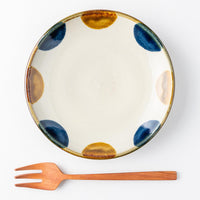 やちむん 陶眞窯 5寸皿 染付 ドット(ゴスアメ) やちむん 陶眞窯 やちむん