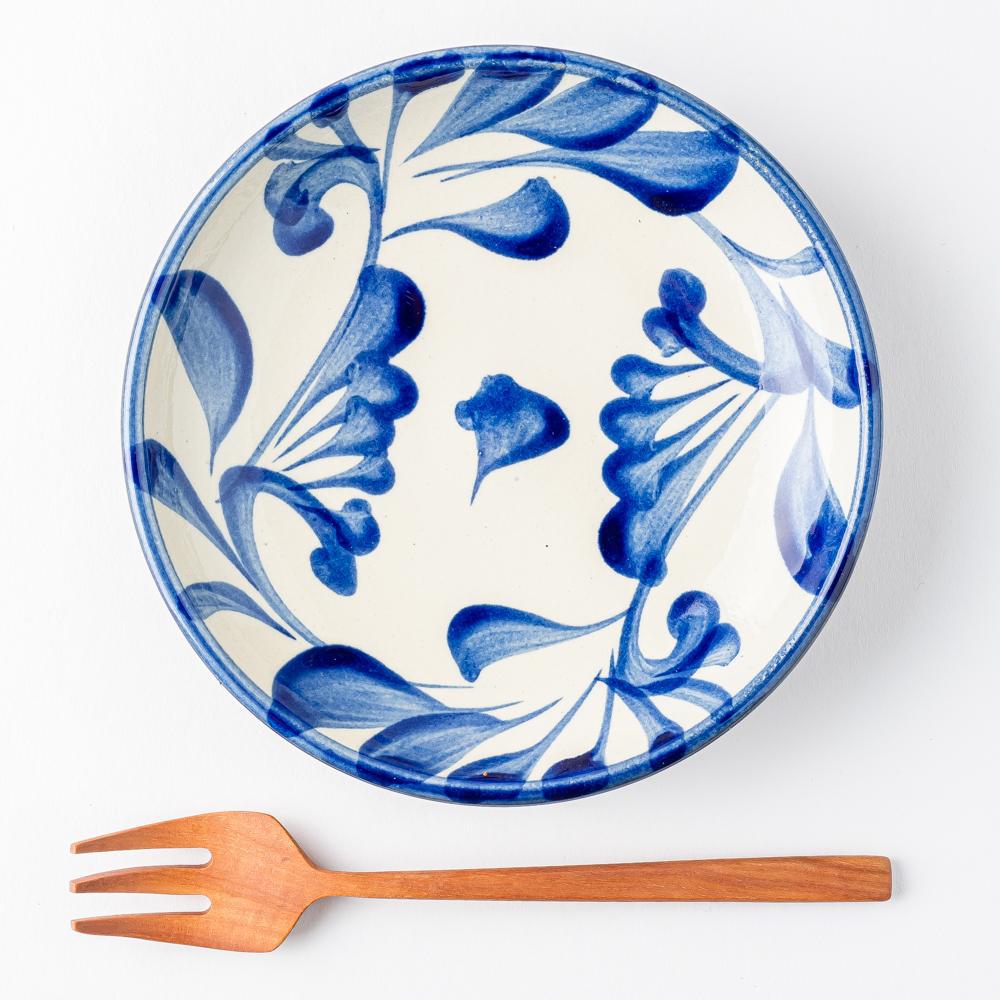 やちむん 陶眞窯 5寸皿 染付 コバルト唐草 やちむん 陶眞窯 やちむん