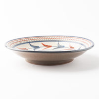 やちむん 陶眞窯 7寸皿 赤絵ブーゲンビレア やちむん 陶眞窯 やちむん