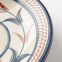 やちむん 陶眞窯 7寸皿 赤絵ブーゲンビレア やちむん 陶眞窯 やちむん