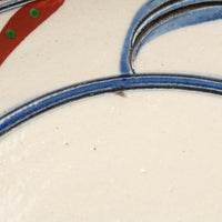 やちむん 陶眞窯 7寸皿 赤絵ブーゲンビレア やちむん 陶眞窯 やちむん